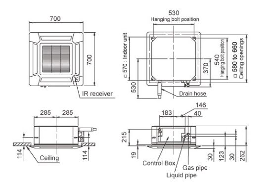 Снимка на Инверторен климатик касетъчен General Fujitsu AUHG12LVLB/AOHG12LALL